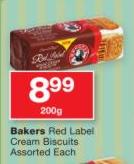 Bakers Red Label Cream Biscuits Assorted-200g
