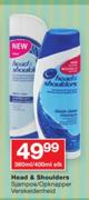 Head & Shoulders Sjampoe/Opknapper Verskeidenheid-360/400ml Elk
