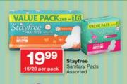 Stayfree Sanitary Pads Assorted-16/20 Per Pack