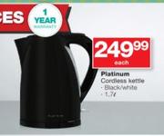 Platinum 1.7Ltr Cordless Kettle Black/White