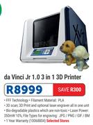 Da Vinci Jr 1.0 3 In 1 3D Printer