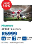 Hisense 49" Full HD LED TV 49K3110UW
