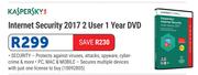 Kaspersky Internet Security 2017 2 User 1 Year DVD