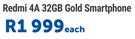Redmi 4A 32GB Gold Smartphone-Each