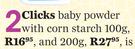 Clicks Baby Powder With Corn Starch-100g