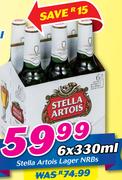 Stella Artois Lager NRBs-6x330ml
