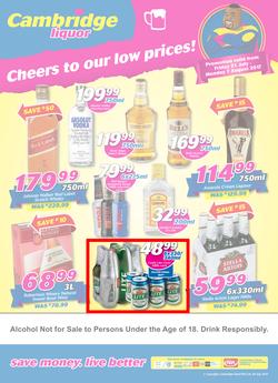 Cambridge Liquor : Cheers To Our Low Prices (21 July - 7 Aug 2017), page 1