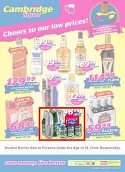 Cambridge Liquor : Cheers To Our Low Prices (21 July - 7 Aug 2017), page 1