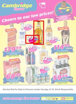 Cambridge Liquor : Cheers To Our Low Prices (21 July - 7 Aug 2017), page 1