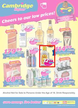 Cambridge Liquor : Cheers To Our Low Prices (21 July - 7 Aug 2017), page 1