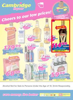 Cambridge Liquor : Cheers To Our Low Prices (21 July - 7 Aug 2017), page 1