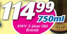 KWV 3 Year Old Brandy-750ml