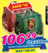 Hunter's Dry/Gold NRBs-12x330ml Each