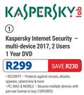 Kaspersky Internet Security-Multi Device 2017, 2 Users 1 Year DVD