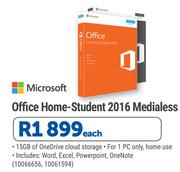 Microsoft Office Home-Student 2016 Medialess-Each
