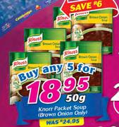Knorr Packet Soup Brown Onion Only-5 x 50g