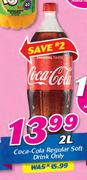 Coca Cola Regular Soft Drink Only-2Ltr 