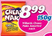 Wiliards Cheas Naks Assorted-150g Each