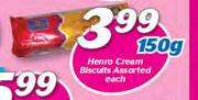 Henro Cream Biscuits Assorted-150g Each