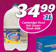 Cambridge Food Full Cream Fresh Milk-3Ltr