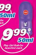 Play Girl Roll On Assorted-50ml Each