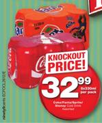 Coke/Fanta/Sprite/Stoney Cold Drink Assorted-6x330ml Per Pack