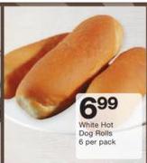 White Hot Dog Rolls-6 Per pack
