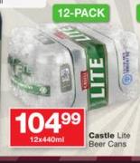 Castle Lite Beer Cans-12x440ml