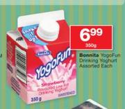 Bonnita Yogo Fun Drinking Yoghurt Assorted-350g Each