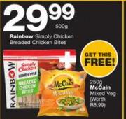 Rainbow Simply Chicken Breaded Chicken Bites-500g