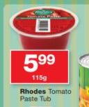 Rhodes Tomato Paste Tub-115g