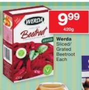 Werds Sliced/Grated Beetroot-420g Each