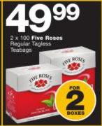 Five Roses Regular Tagless Teabags-2 x 100's packs