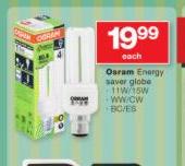 Osram Energy Saver Globe-Each