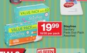 Stayfree Sanitary Pads Duo Pack Assorted-16/20 Per Pack