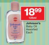 Johnson's Baby Oil Assorted-125ml Each
