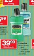 Listerine Mouthwash Zero/Cool Mint/Fresh Burst Assorted-500ml Each
