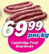Cambridge Food Boerewors-Per Kg