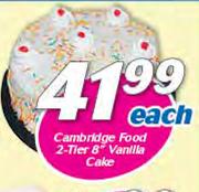 Cambridge Food 2 Tier 8" Vanilla Cake-Each