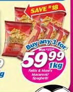 Fattis & Monis Macaroni/Spaghetti-3 x 1Kg