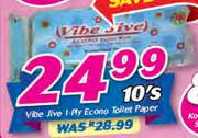Vibe Jive 1 Ply Econo Toilet Paper-10's