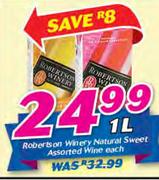 Robertson Winery Natural Sweet Assorted Wine-1Ltr Each