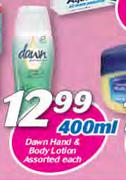 Dawn Hand & Body Lotion Assorted-400ml