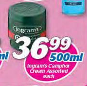 Ingram's Camphor Cream Assorted-500ml Each