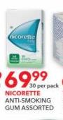 Nicorette Anti-Smoking Gum Assorted-30 Per Pack