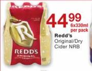 Redd's Original/Dry Cider NRB-6 x 330ml Per Pack