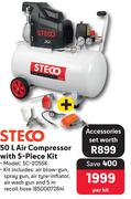 Steco 50L Air Compressor With 5 Piece Kit SC-2055K-Per Kit