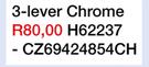 3 Lever Mortice Chrome Lockset H62237-Each