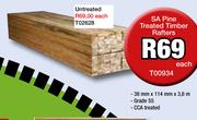 SA Pine Untreated Timber Rafters T02628
