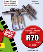 2 Lever Mortice Chrome Lockset H19910-Each